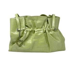 Lovcat Paris Valentine LTD Faux Crocodile Green Hobo Shoulder Bag